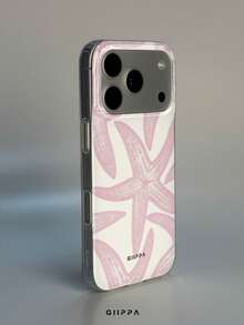 GIIPPA 1件粉色海星圖案設計手機殼，適用於Phone 17 Pro Max，兼容Phone 16 Pro Max、15 Pro Max、14 Pro Max，韓式高端時尚趣味手機殼，兼容11/12/13/14/15/16 Pro Max Plus，優雅設計男女皆宜，送給女友的完美禮物，適合聖誕節、情人節、復活節、婚禮季和生日 - 粉色 - 查看 2