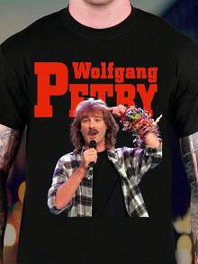 Camiseta unisex Wolfgang Petry Konzert Petry, de manga corta con cuello redondo, estilo casual, adecuada para todas las estaciones, corte clásico, suave y cómoda, para uso casual, deportivo, - Negro - Ver 7
