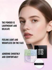 Givenchy Prisme Libre 4-Color Mini Loose Powder #01 Mousseline Pastel (For Fair-To-Light Skin Tones) Color Mini Size 3g/0.1 Oz | Improved Ultra-Fine Setting Powder | With 24-Hour Luminous Matte Finish And 12-Hour Set & Blur - 01Mousseline Pastel (Mini) - 3g - View 4