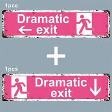 1pc Vintage Dramatic Exit /To The Left/Downward Direction/ Pvc Sign - Multipurpose 16x4 Inch Wall Hanging Decor For Home, Room, Bathroom, Bar, Cafe 100x400mm - Multicolor - View 18