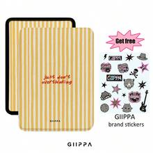 GIIPPA 1件黃色條紋Kindle保護殼附手提帶，適合書迷的情人節/聖誕節禮物，自動喚醒/睡眠電子閱讀器保護套，相容Kindle Paperwhite 5/6/7/10/11/12代、Kindle Colorsoft 1代、Basic Kindle 8/10/11代所有Kids與Signature版本 - 多色9 - 查看 1
