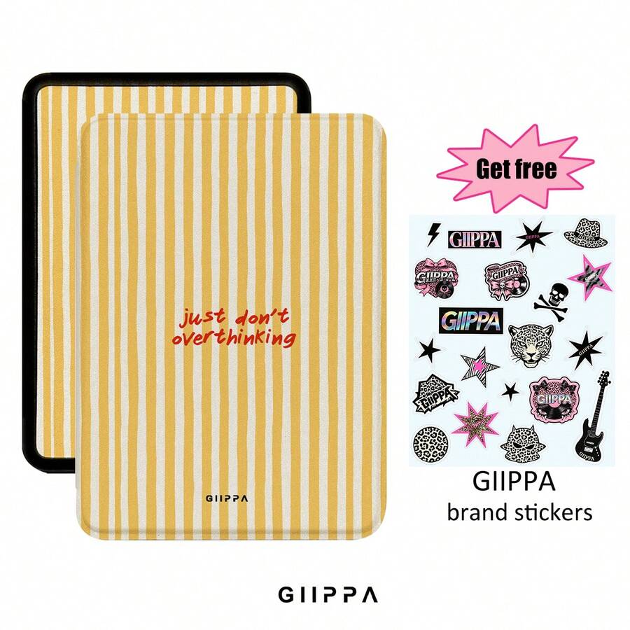 GIIPPA 1件黃色條紋Kindle保護殼附手提帶,適合書迷的情人節/聖誕節禮物,自動喚醒/睡眠電子閱讀器保護套,相容Kindle Paperwhite 5/6/7/10/11/12代、Kindle Colorsoft 1代、Basic Kindle 8/10/11代所有Kids與Signature版本 - 多色9 - 查看 1