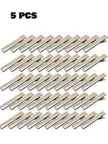 30入 5.5cm 金屬單齒鴨嘴髮夾，平頂齒設計，適合捲髮造型，耐用鱷魚夾，DIY旅行美髮工具 - 銀色 - 查看 7