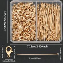 100pcs/120pcs/150pcs DIY Jewelry Clasp Parts Set With Lobster Clasp, (Approx. 50mm) Flat Head Pin, Suitable For Braided DIY Keychain, Necklace, Bracelet, Earring Accessories, Bag Pendant Connector Pin, Cuttable And Bendable Bead Stringing Pin, Bead Connector, DIY Jewelry Making Materials - Lobster Clasp & Flat-head Pin - View 2