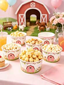 10 piezas de cuencos de papel desechables con diseño de animales de granja, tazas de helado con diseño de animales de granja, recipientes de comida desechables para fiesta de baby shower, vajilla para fiesta de cumpleaños con diseño de animales de granja, decoración para primer cumpleaños, vajilla para fiesta de cumpleaños con diseño de animales de granja, decoración para fiesta de cumpleaños, decoración para baby shower, decoración para revelación de género, decoración para boda, suministros para fiesta de cumpleaños de bebé, caja de embalaje de regalo, cuenco de comida, adecuado para noche de cine, camping, picnic - Animales de granja - Ver 2
