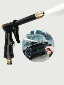 Pressure Regulator High Pressure Car Wash Water Gun, Handheld Trigger Style Home Cleaning Water Gun, Fits Hose With Adjustable Water Spray Modes, Dual-Use Durable Car Wash Tool For Vehicle, Yard, Balcony Cleaning And Watering - Black - View 8