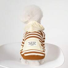 Pet & Owner Matching Striped Hoodie, Small Cat & Dog Owner Same Style Colorblock Patchwork Casual Top - Multicolor - View 14