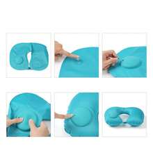 Inflatable Pillow, Portable Travel Neck Pillow, Pressure-Inflated U-Shaped Pillow, Space-Saving - Multicolor - View 2