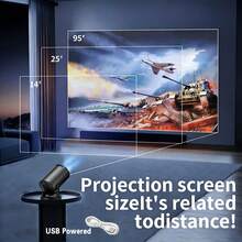 2026 Mini Smart Projector, 4K Decoding & Native 360P HD, WiFi Bluetooth 5.0, Auto Keystone Correction, Built-In Apps, Portable For IPhone/Android/TV Stick, Home Theater Outdoor Camping Gaming Projector (31 Languages Manual) - Black - View 5
