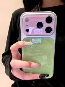 1PC Fresh Ditsy Floral Pattern Phone Case Compatible With Apple 17 Pro Max New Model, 17 Lens Full Coverage, 16 Pro Premium Niche Women's Style, 15 Pro Unique Creative, 14 Super Pretty, 13 Shockproof Protective Shell For Women - Green - View 2
