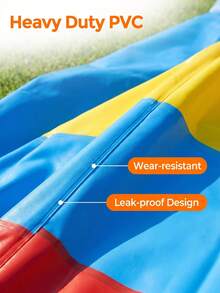 Dual Lane PVC Inflatable Water Slide, Outdoor Water Spray Surfing Slide, Comes With 2 Inflatable Slide Mats, Suitable For Backyard Lawn Summer Water Fun - 彩色 - 查看 2