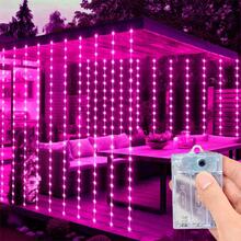 Fairy Tale LED Curtain Lights, Battery Powered 8 Modes String Lights, Bedroom Background Wedding Party Christmas Indoor Decoration Hanging Window Curtain String Lights - Battery Box Curtain Light - View 12