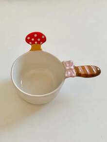 1pc Cartoon 3D Mushroom Handle Bowl, Cute Creative Bow Baguette Bowl, Vegetable Salad Bowl, Fruit Dessert Bowl, Breakfast Yogurt Oatmeal Bowl, Ice Cream Platter Bowl, Exquisite Tableware Bowl, Party Tableware Bowl, Suitable For Home, Restaurant, Cafe, Dessert Shop, Gift, Gathering, Party - Mushroom - View 11