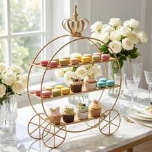 European Style Crown Dessert Display Stand, Display Rack, Wedding Decoration, Afternoon Tea Cake Stand, Gold Pastry Decoration Plate, Holiday Theme, Suitable For Christmas, Thanksgiving, Valentine's Day And Various Celebrations. - Multicolor - View 12