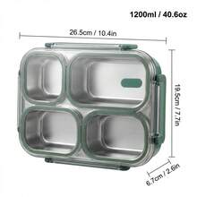 304 Stainless Steel Lunch Box With Compartments,Divided Bento Box, Leak-Proof Lunch Container, Portable Fruit Salad Food Storage Container,Dishwasher & Microwave Allowable,Suitable For Students Adults Use In School, Office, Picnic,Back To School - Multicolor - View 22