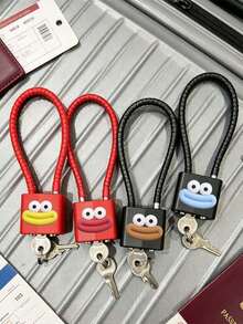 Lip Pattern Padlock, Portable Anti-Theft Lock, Mini Steel Cable Padlock, Luggage Travel Lock, Cute Decorative Key Lock, Backpack Anti-Theft Lock, Cabinet Home Lock, Multi-Functional Storage Padlock, Suitable For Cabinets, Luggage, Bags, Gym, Office, Back To School Essential, Gift For Students, Friends, Teachers, Unique Birthday Gift, Party Gift, Back To School Gift, Travel Gift, Holiday Gift - Multicolor - View 3