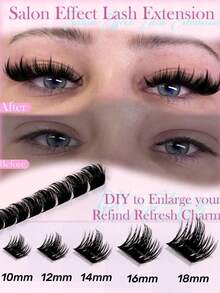 300D Pointed Tip Lash Clusters, 7-18mm Length, D Lash Clusters, Thick Single Lash For DIY Pointed Tip Lash Extension, Cartoon Lash Extension, Mink Lash Extension, Dense Lashes - D - View 2