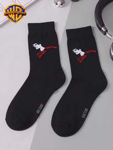 1/2 Pairs Warner Bros Cartoon Mid-Calf Socks, Unisex Super Hero Black & White  Socks - Multicolor - View 13