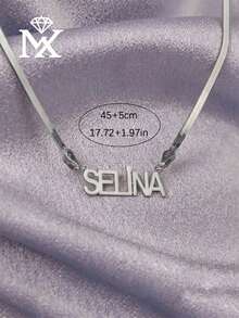 Customizable English Name Necklace, Personalized Name Jewelry Gift, Suitable For Women, Anniversary And Valentine's Day Gift - Silver - View 5