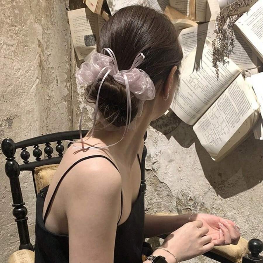 Ikat Rambut Pita Tulle Transparan, Aksesori Rambut Menawan, Jepit Rambut Lembut untuk Gaya Rambut Sehari-hari yang Lembut - MultiWarna - View 1