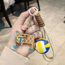 Creative Rotatable Volleyball Keychain, Cute Cartoon Sports Bag Charm, Personalized Souvenir Pendant Gift For Students Volleyball Fans - Spin Volleyball + Regular Volleyball - View 3