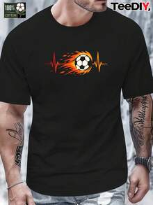 Camiseta de algodón puro para hombre Striker Shot Heartbeat - Negro - Ver 1