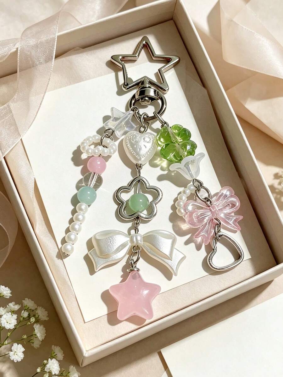 1Pc Korean Natural Style Fresh Style/Flower Pendant Keychain/Car Keychain/Ladies' Accessories/Bag Pendant Key Chain/Birthday Gift For Friends - Multicolor - View 1