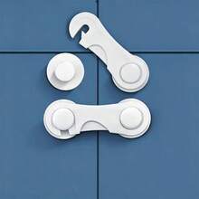 White Cabinet Door Lock - Suitable For Drawers, Cabinets, Refrigerators, Ovens, Wardrobes, Pantries - , Anti-Theft, Latch Lock - A - View 2