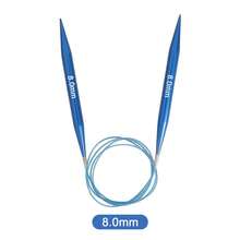 1 par de agujas de tejer circulares de aluminio anodizado azul desmontables e intercambiables + cable de conexión flexible desmontable, agujas de tejer circulares, adecuadas para bufandas, gorros, suéteres y proyectos de tejido DIY con lana - Tejer - Ver 16