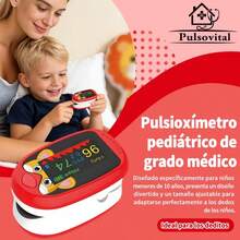 Oxímetro de Pulso Pediátrico Pulsovital Color Rojo | Clip Ergonómico con Calibración Profesional, Uso Doméstico Continuo para Niños - Rojo - Ver 7