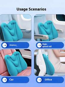 Manual Inflatable Lumbar Support Cushion, Portable Inflatable Waist Pillow, Lumbar Support Backrest, Essential Accessory For Long-Term Sitting In Trains, Airplanes, Offices, Cars, Camping And Travel - Multicolor - View 6