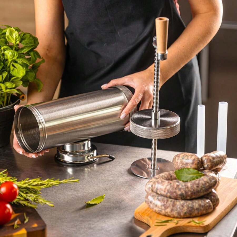 آلة تعبئة السجق، سعة 2.5 كجم، أفقية، ستانلس ستيل - فضي - مشاهدة 1