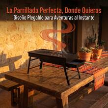 Parrilla BBQ Portátil Plegable de Carbón Asador para Barbacoa Camping Jardín Picnic Exterior Acero Inoxidable Resistente - A - Ver 5