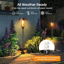 4件組太陽能草坪燈，採用正方形簡約優雅的格紋設計，兼具精緻感與視覺吸引力，安裝簡單，僅需簡單的地插設置，白天可儲存太陽能 - 均碼 - 查看 10
