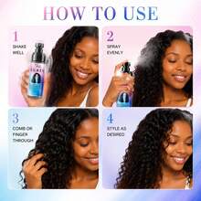 Wavy Hair No-Rinse Styling Spray, Contains Moroccan Argan Oil, Smooths Frizz, Anti-Static, Repairs Dry Curly Hair, Provides Elasticity And Moisture, Suitable For All Wavy Hairstyles Including Natural Waves, Wool Curls, Etc., 80ml - Lotion - View 7