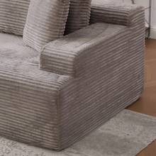Modular Chenille Sofa Gray 4 Seat - Easy To Move - 灰色四座 - 查看 11