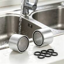 6/12pcs, Water-Saving Faucet Aerators, Stainless Steel Tap Nozzle With Fine Mesh Filter, Flow Restrictor For Kitchen And Bathroom Sinks, Universal Thread Replacement Bubbler Set - Multicolor - View 7