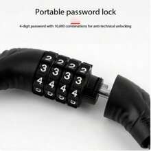 1pc Bicycle 4-Digit Combination Lock, Mountain Bike Portable Anti-Theft Lock, Cycling Gear - Multicolor - View 4