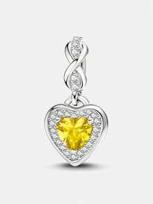 1 pieza Colgante de corazón infinito con cuentas elegante y exquisito, adecuado para hacer pulseras de mujer, accesorios de collar DIY y uso diario como accesorios, también adecuado para que las niñas lo usen. - Plateado - Ver 15