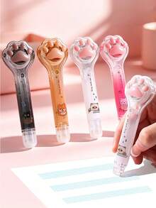 1pc/2/4/8pcs Kawaii Cat Paw Dot Glue Pen, Large Capacity Transparent Double Sided Tape, High Aesthetic, For Student Handmade Craft, First Day Of School - Multicolor - View 4
