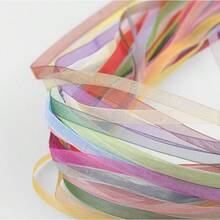 40pcs 6mm Thin Chiffon And Organza Ribbon, Suitable For Gift Wrapping & Decoration, Wedding Bouquets, Party Garlands And Lace Fabric - One Size Fits All - View 7