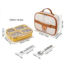 304 Stainless Steel Lunch Box With Compartments,Divided Bento Box, Leak-Proof Lunch Container, Portable Fruit Salad Food Storage Container,Dishwasher & Microwave Allowable,Suitable For Students Adults Use In School, Office, Picnic,Back To School - Multicolor - View 20