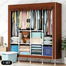 LÈRFM [MXBTG+]170*170 Assembled Closet Wardrobe Rack Bedroom Storage - 棕色 - 查看 10