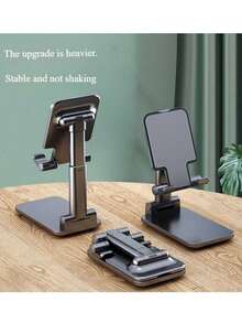 1pc Adjustable Folding Desktop Phone Stand, Desktop Electronic Product Holder (Suitable For Hunchback Use), Live Streaming Tablet Stand, Height-Adjustable Folding Multi-Function Universal Support Bracket, Suitable For Watching TV Shows, Live Streaming, Learning, Working And Video Conferencing - A - View 2