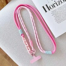 1pc Anti-Theft Phone Lanyard Strap, Durable Woven Neck Strap With Swivel Hook, Universal Phone Holder Strap Suitable For Travel, Work, Outdoor Activities, Anti-Loss Shoulder Strap - Multicolor - View 10