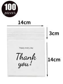 100pcs/50pcs, Multiple Sizes And Specifications, Translucent, Happy Every Day, Thank You Letter Bags, Jewelry Necklace, Earrings, Small Items Storage Bags, Self-Adhesive Sealing Bags, Dust-Proof, Wear-Resistant, Anti-Oxidation Packaging OPP Bags, Suitable For Daily Gatherings And Home Use - A - View 8