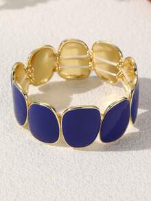 NAIZHU 1pc Blue Minimalist Elegant Bracelet Unique Design Luxurious Elegant Women's Bracelet Suitable For Daily Wear Gift Accessory - Blue - View 4