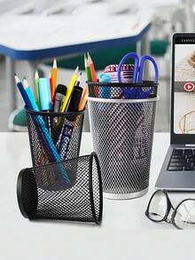 10pcs/1set Magnetic Mesh Pen Holder Powerful Magnet Square Minimalist Desk Organizer Box Iron Wire Pen Rack Strong Magnetic Iron Wire Pen Rack Suitable For Whiteboard Office Refrigerator Whiteboard Kitchen Storage Cabinet Office School Supplies - Multicolor - View 6