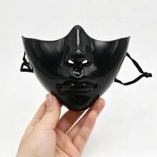 Best-Selling Half-Face Black & White Mask, Perfect Face Shape, Bionic Cosplay, Cyberpunk Mechanical Tech Style Fake Face - View 8