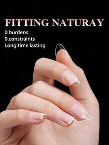 120 pièces/boîte XS Amande Demi-couverture Faux ongles Semi-mat Astuces d'extension de faux ongles Amande super courte Astuces d'ongles en gel souple pour petits lits d'ongles - Transparent - Voir 2